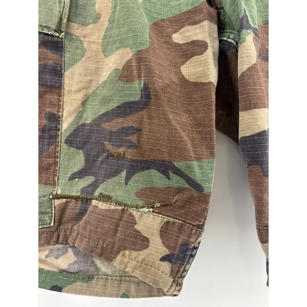 US Army Military BDU Cargo Shorts Mens Woodland Camo Small Vintage Hemmed